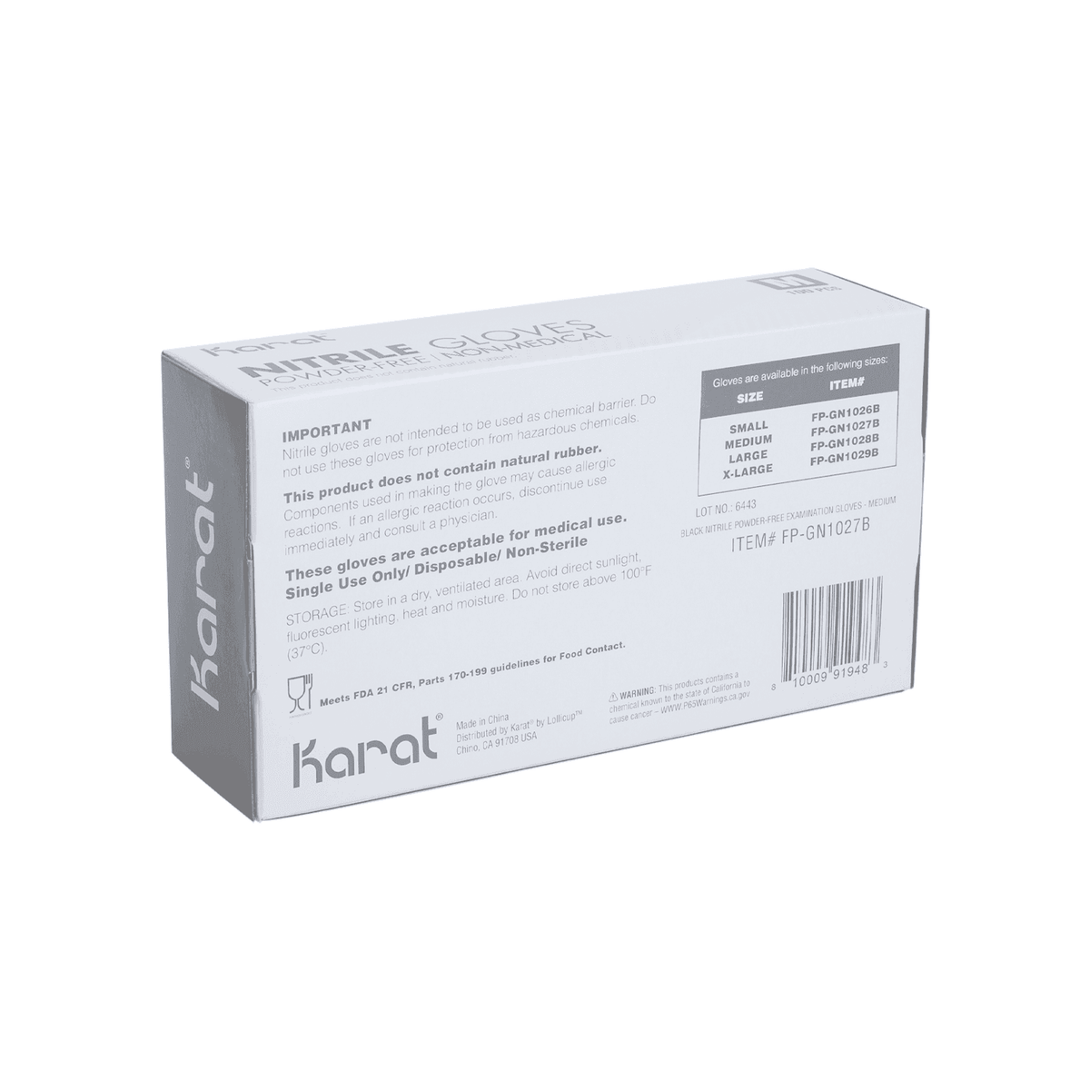 [1,000 ct] Nitrile Gloves | Latex-Free | Powder-Free | Black | Medium