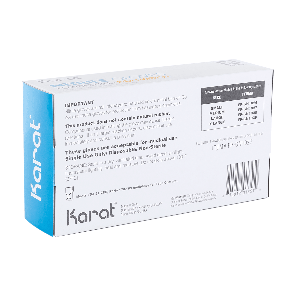 [1,000 ct] Nitrile Gloves | Latex-Free | Powder-Free | Blue | Medium