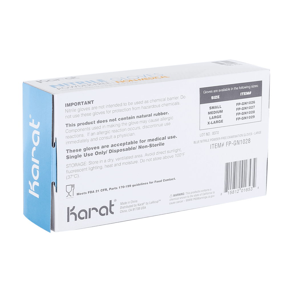 [1,000 ct] Nitrile Gloves | Latex-Free | Powder-Free | Blue | Large