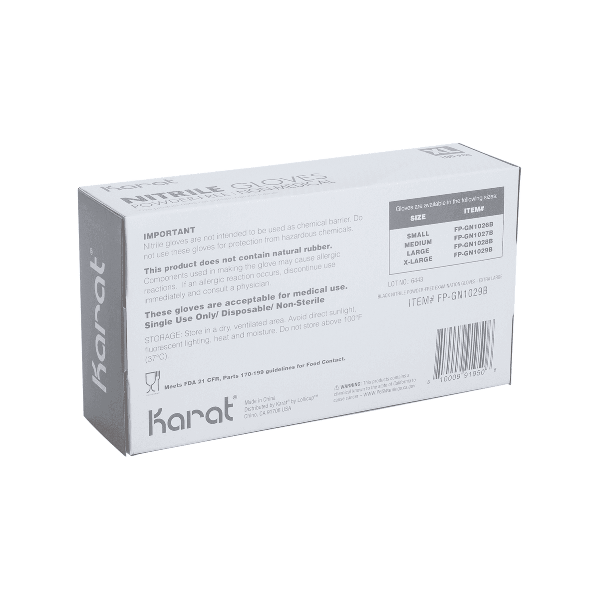 [1,000 ct] Nitrile Gloves | Latex-Free | Powder-Free | Black | X-Large