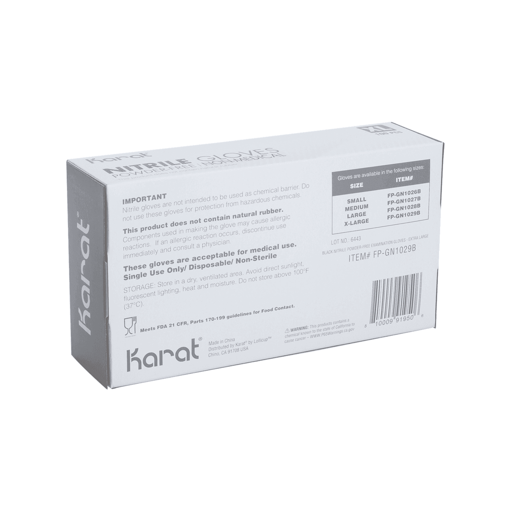 [1,000 ct] Nitrile Gloves | Latex-Free | Powder-Free | Black | Large