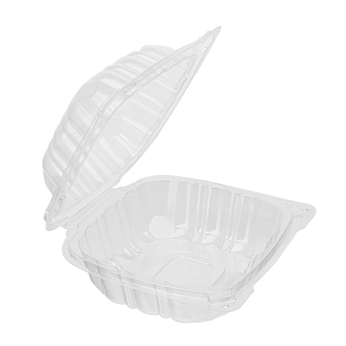 [300 ct] 6''x 6'' Hinged Food Containers | PP | Clear