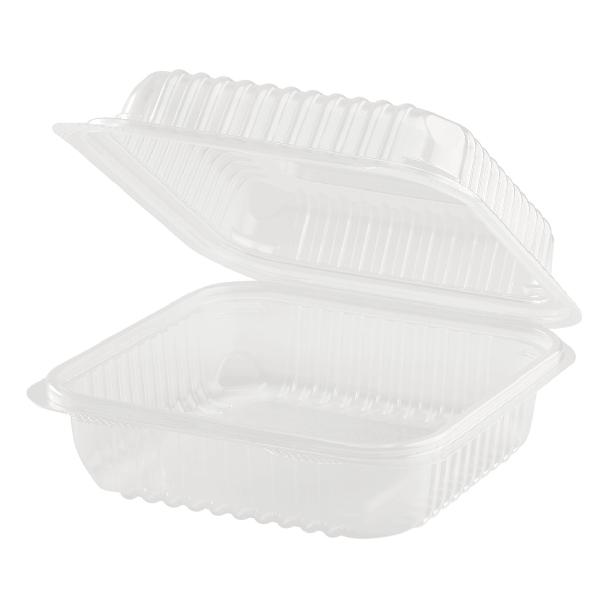 [250 ct] 7''x 7'' Hinged Food Containers | PP | Clear