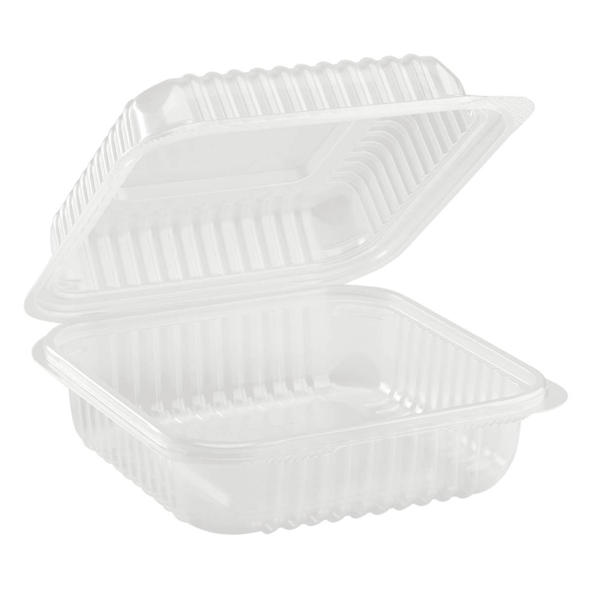 [250 ct] 7''x 7'' Hinged Food Containers | PP | Clear