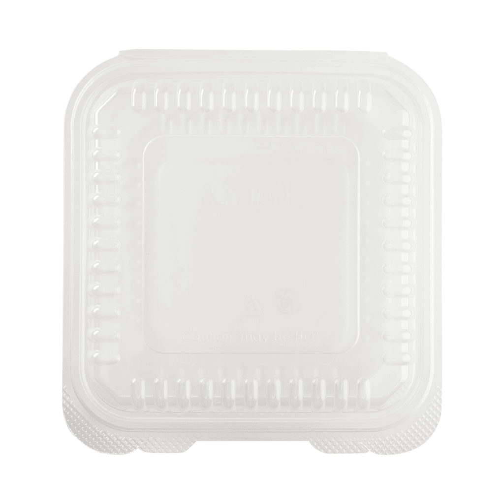 [250 ct] 7''x 7'' Hinged Food Containers | PP | Clear