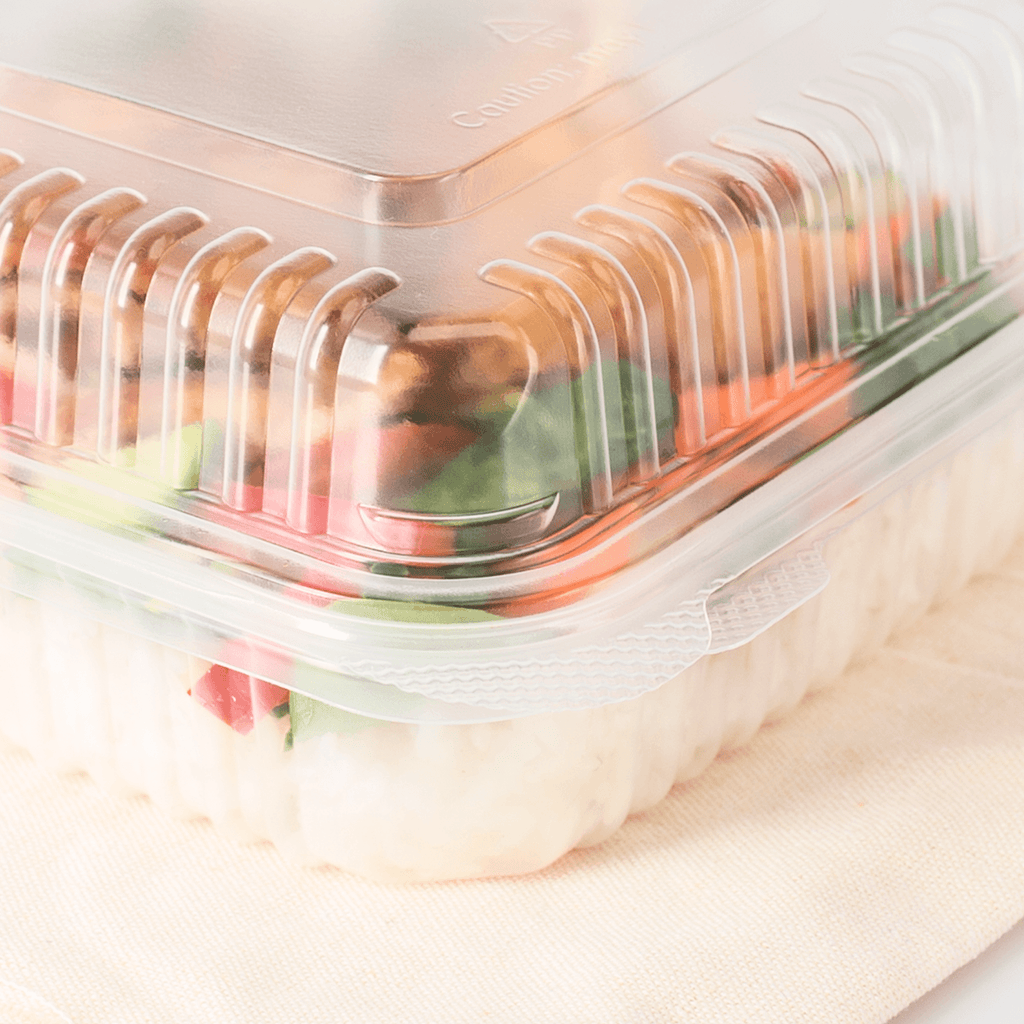 [250 ct] 7''x 7'' Hinged Food Containers | PP | Clear