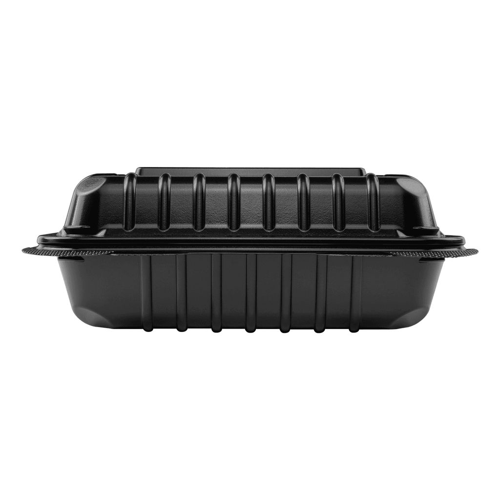 [250 ct] 8''x 8'' Hinged Food Containers | PP | Black