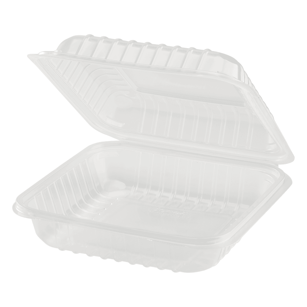 [250 ct] 8''x 8'' Hinged Food Containers | PP | Clear