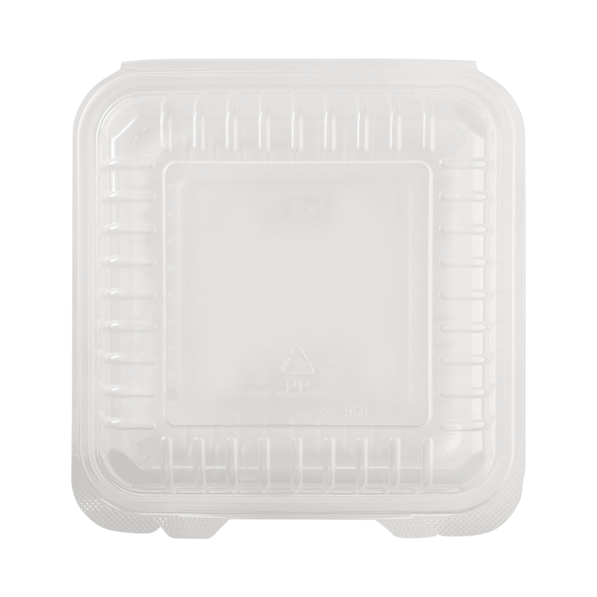 [250 ct] 8''x 8'' Hinged Food Containers | PP | Clear
