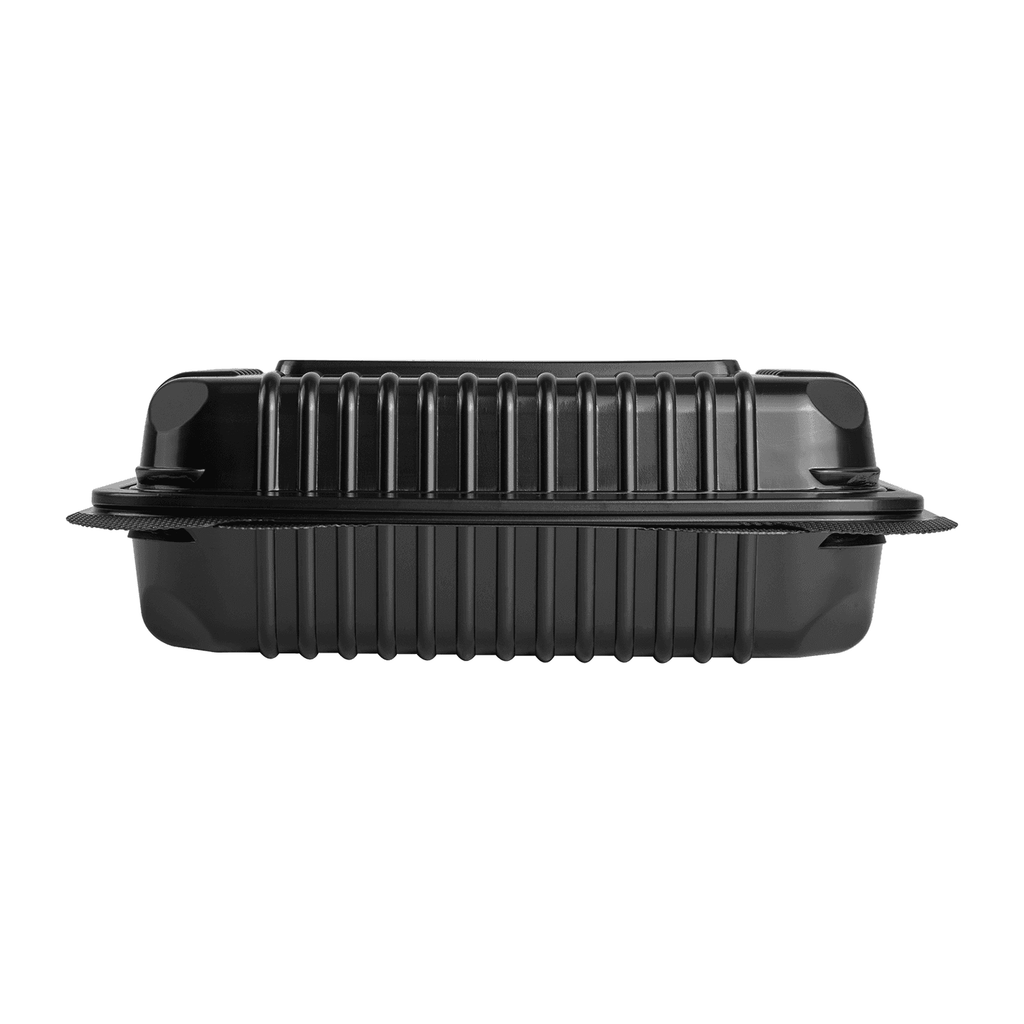 [250 ct] 9''x 6'' Hinged Food Containers | PP | Black