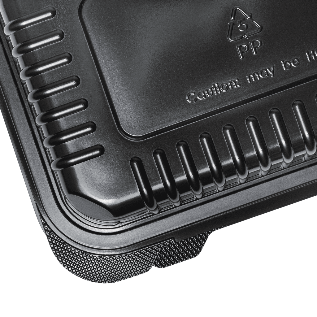 [250 ct] 9''x 6'' Hinged Food Containers | PP | Black