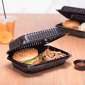 [250 ct] 9''x 6'' Hinged Food Containers | PP | Black
