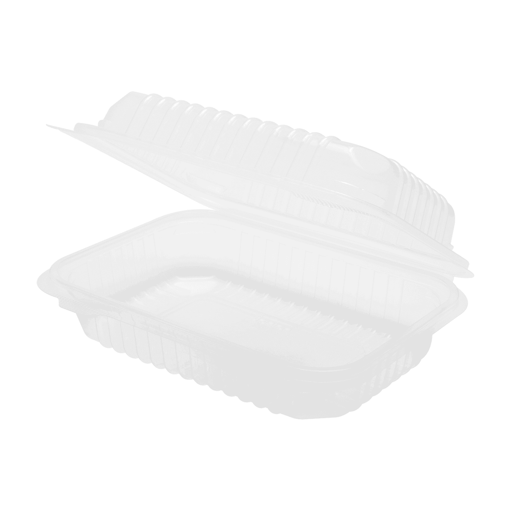 [250 ct] 9'' x 6'' Hinged Food Containers | PP | Clear