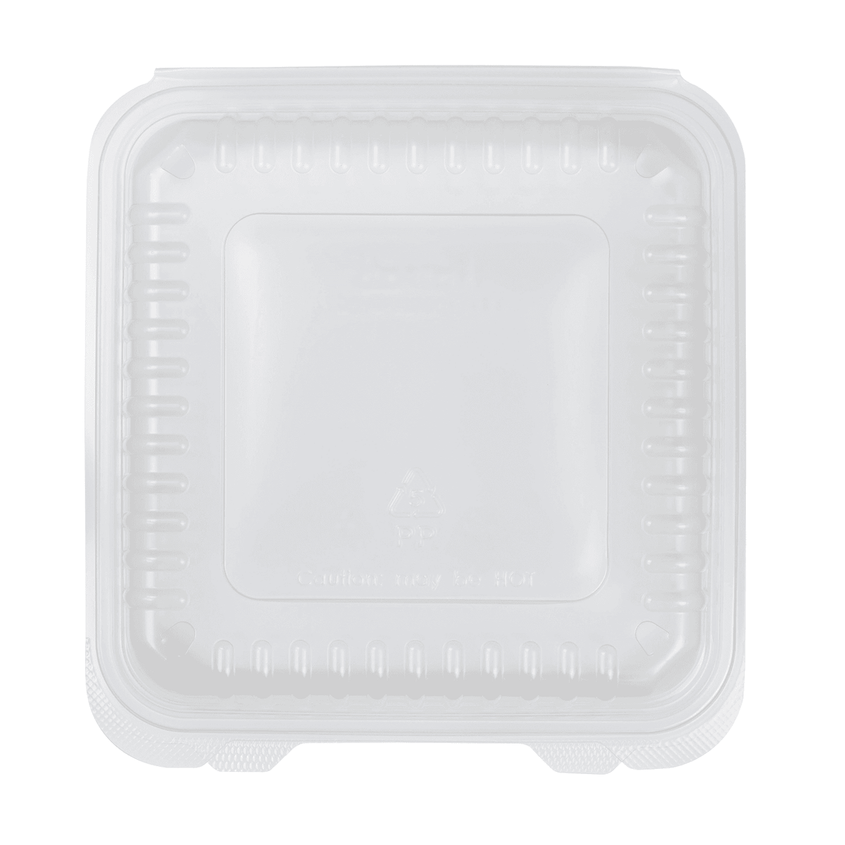 [200 ct] 9'' x 9'' Hinged Food Containers | PP | Clear