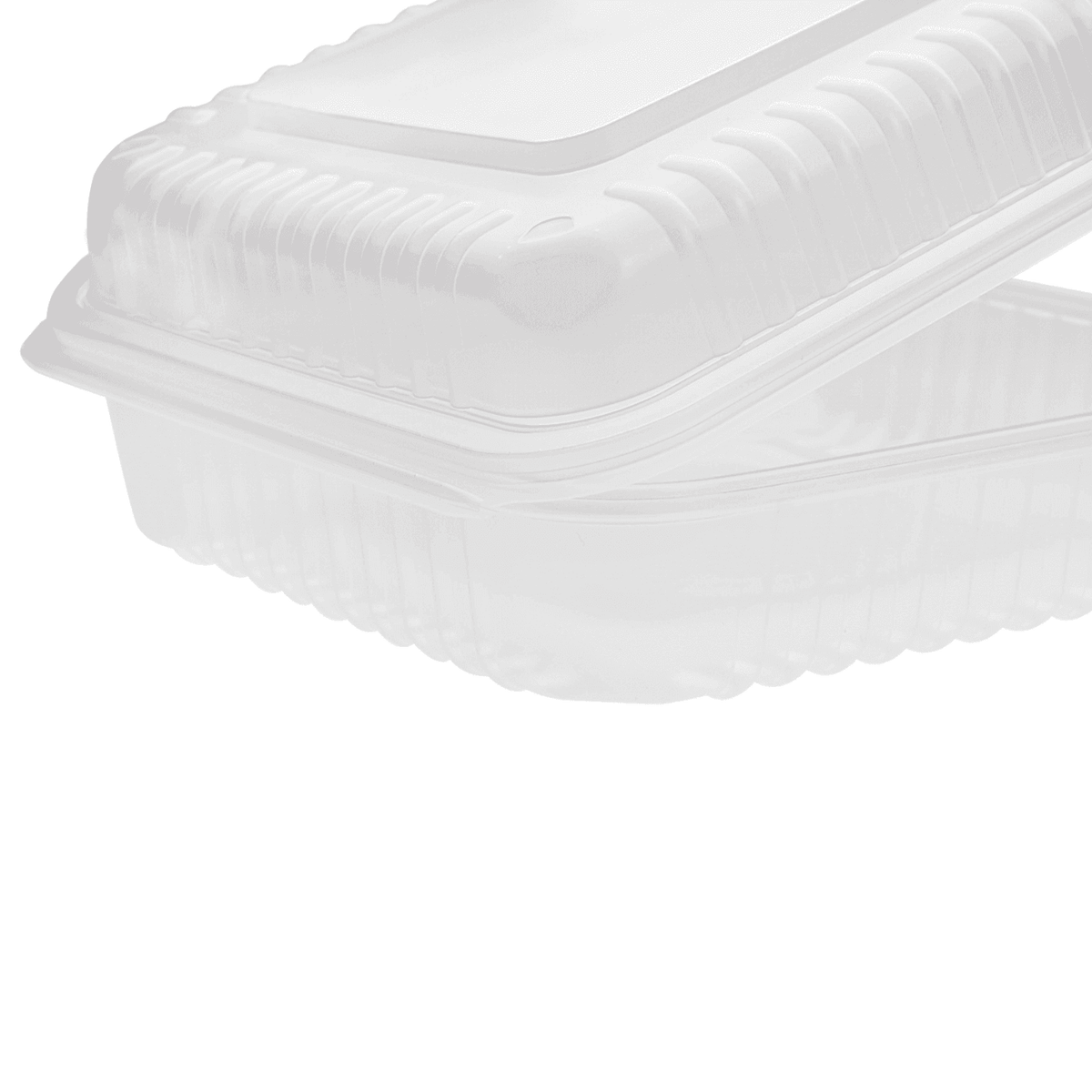 [200 ct] 9'' x 9'' Hinged Food Containers | PP | Clear
