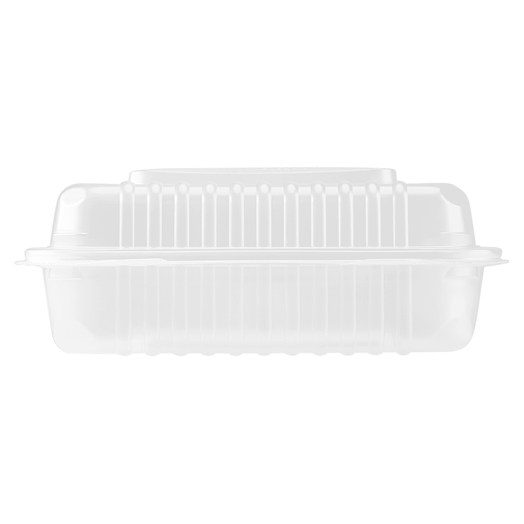 [200 ct] 9" x 9" 3-Compartment Hinged Food Containers | Clear | PP