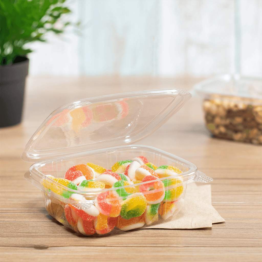 [200 ct] 12 oz Hinged Deli Container | PET