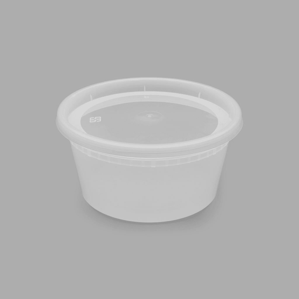 [240 sets] 12 oz Deli Containers with Lids | Injection Molded PP | Clear