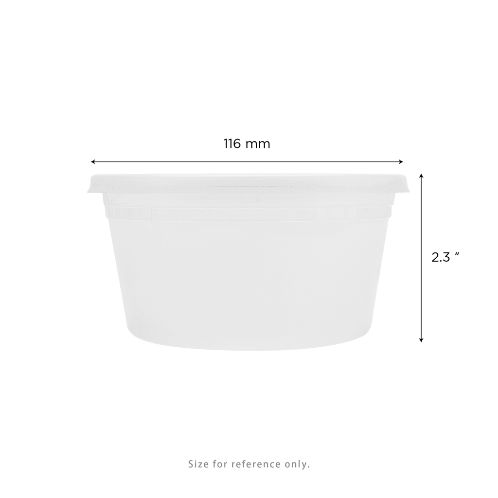 [240 sets] 12 oz Deli Containers with Lids | Injection Molded PP | Clear
