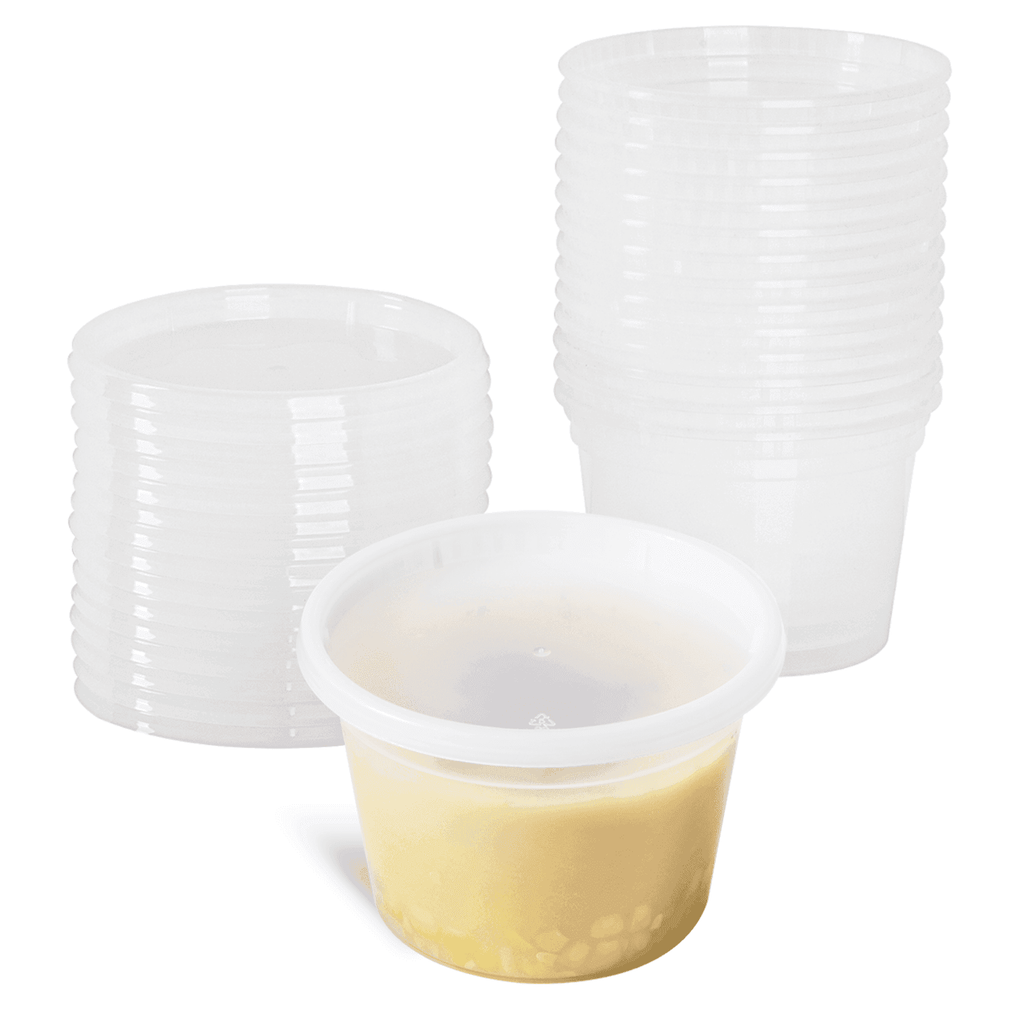 [240 sets] 16 oz Deli Containers with Lids | Injection Molded PP | Clear