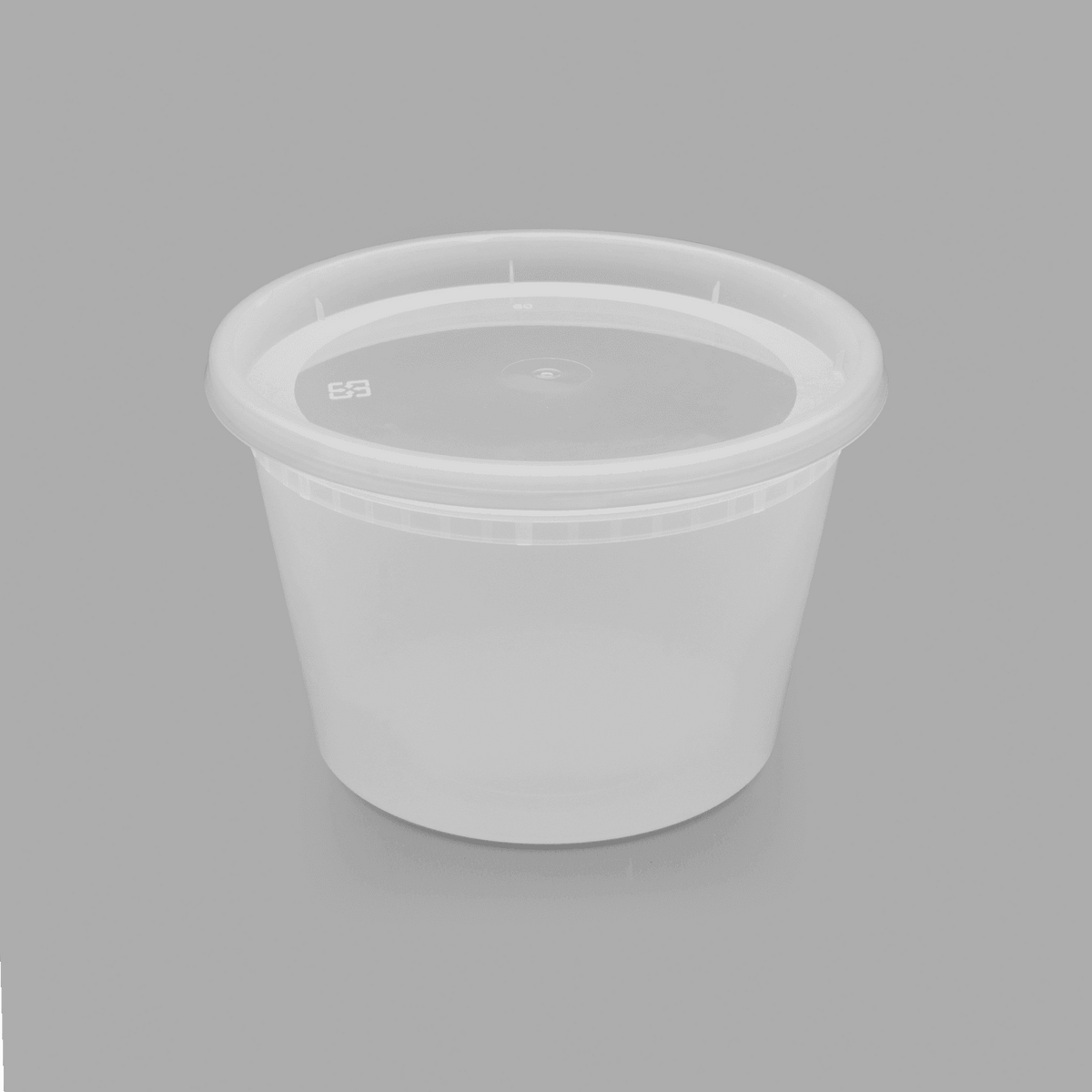 [240 sets] 16 oz Deli Containers with Lids | Injection Molded PP | Clear