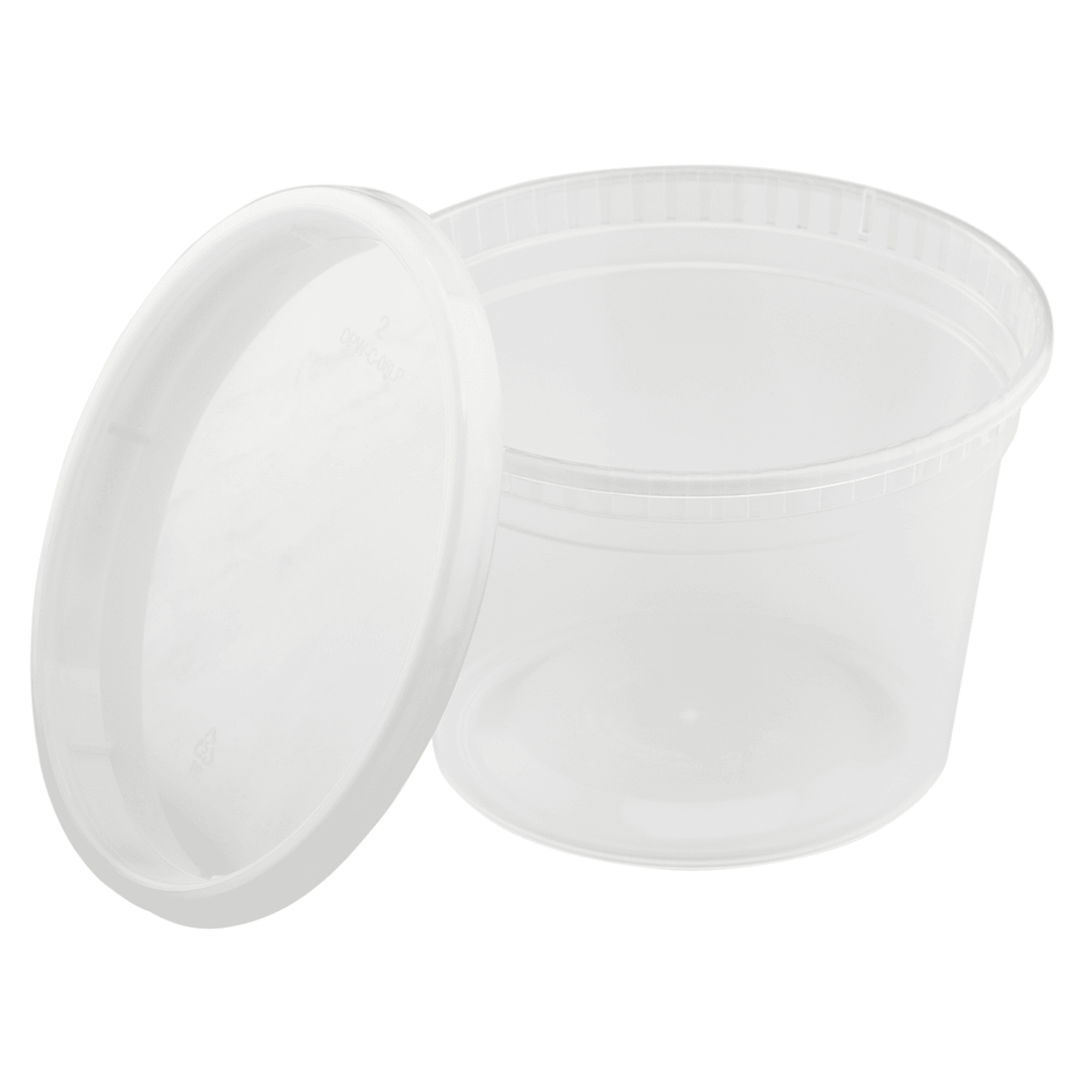 [240 sets] 16 oz Deli Containers with Lids | Injection Molded PP | Clear