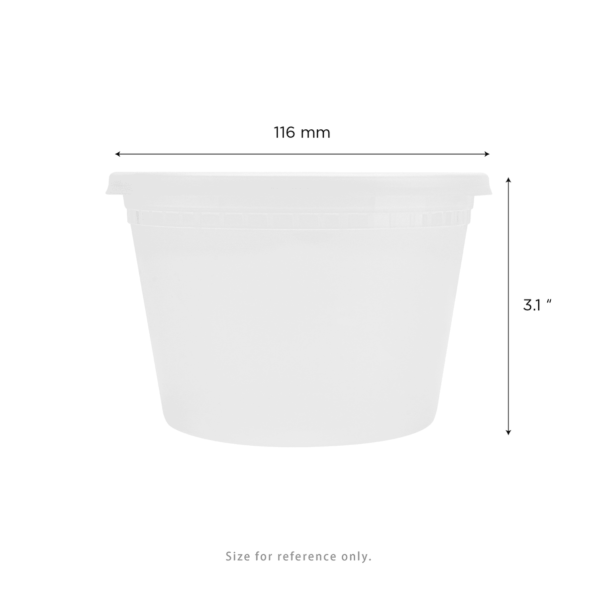 [240 sets] 16 oz Deli Containers with Lids | Injection Molded PP | Clear