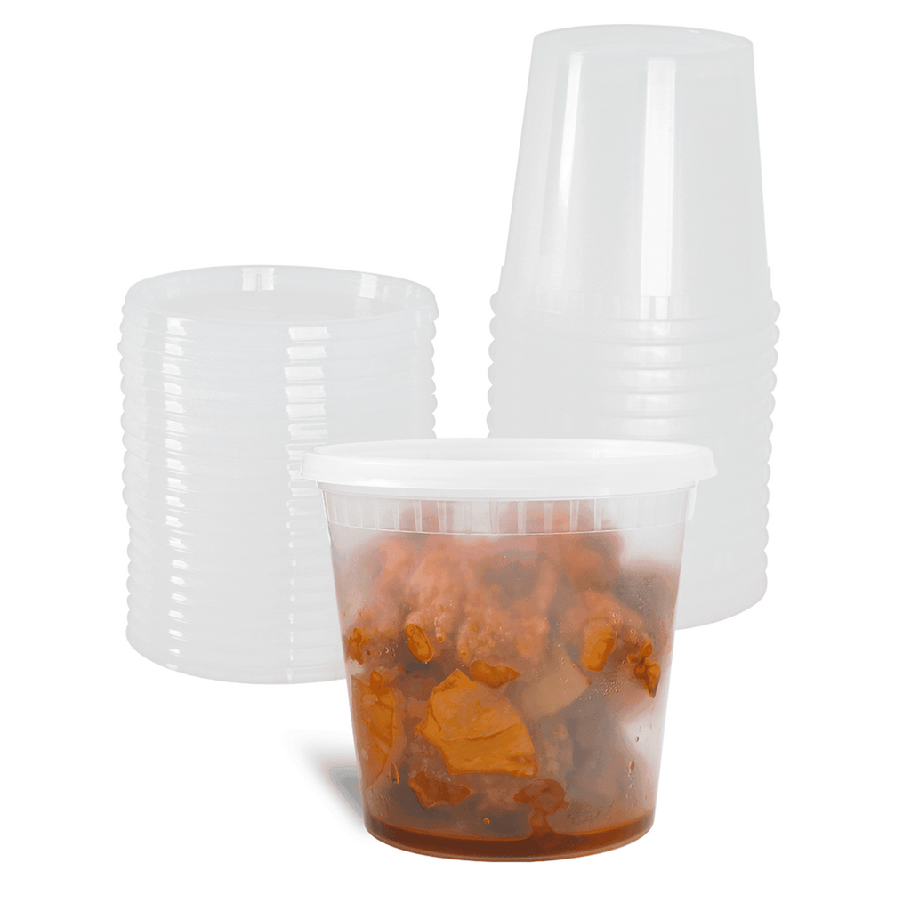 [240 sets] 24 oz Deli Containers with Lids | Injection Molded PP | Clear