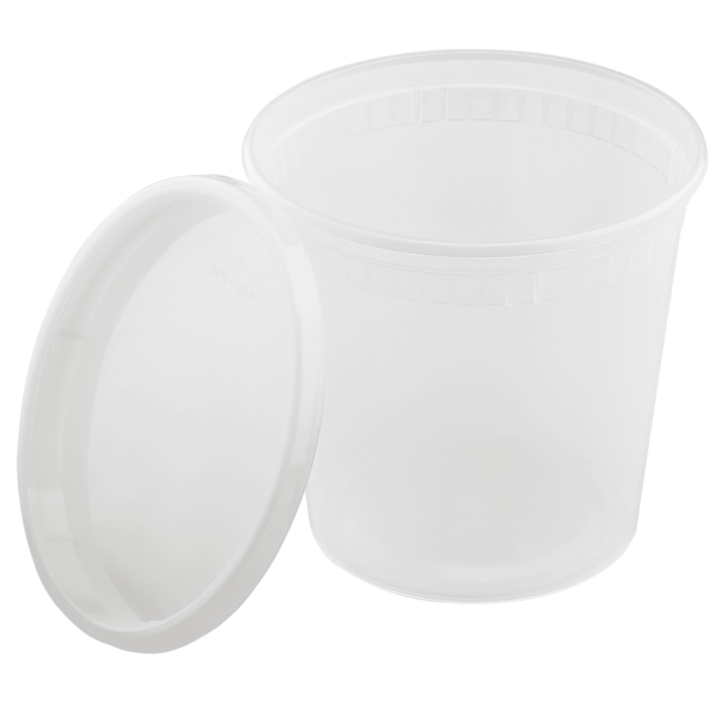 [240 sets] 24 oz Deli Containers with Lids | Injection Molded PP | Clear