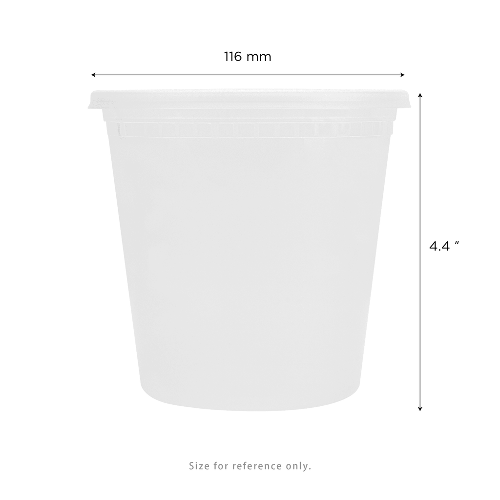 [240 sets] 24 oz Deli Containers with Lids | Injection Molded PP | Clear