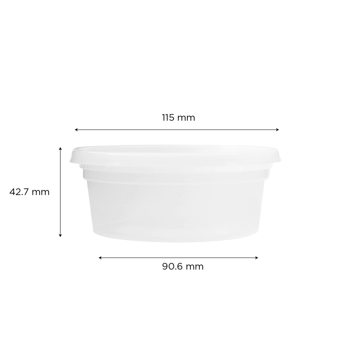 [240 sets] 8 oz Deli Containers with Lids | Injection Molded PP | Clear