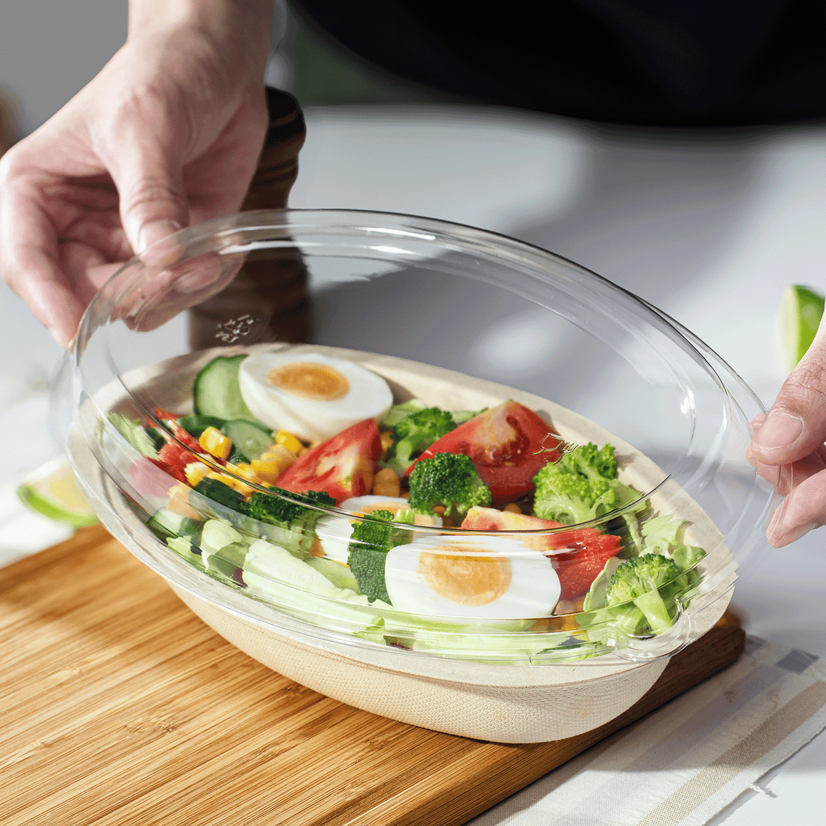 [300 ct] 28 oz Burrito Bowl Dome Lids | PET