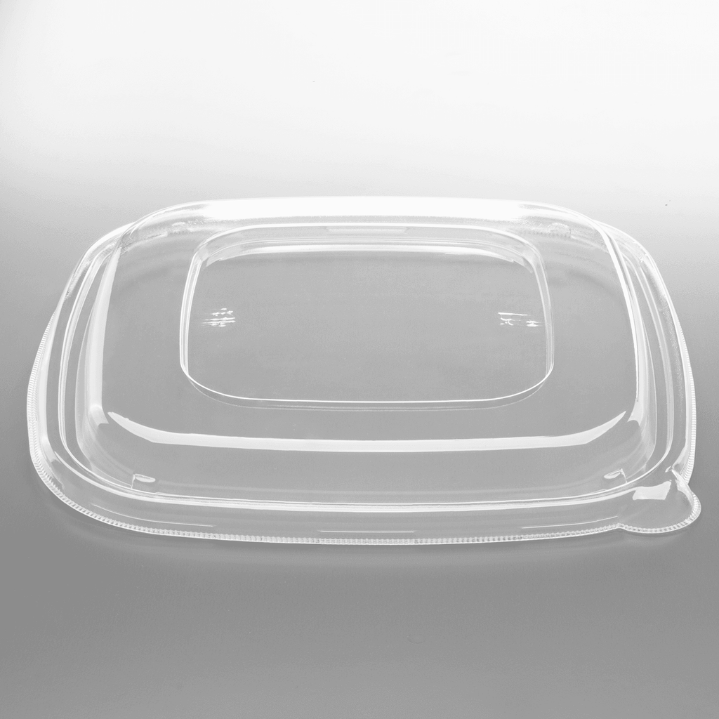[300 ct] 24-48 oz Square Disposable Bowl Lids | PET Container Lids | Clear