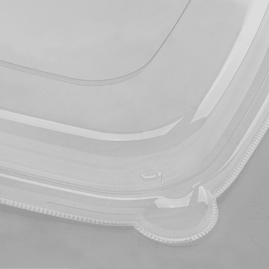 [300 ct] 24-48 oz Square Disposable Bowl Lids | PET Container Lids | Clear