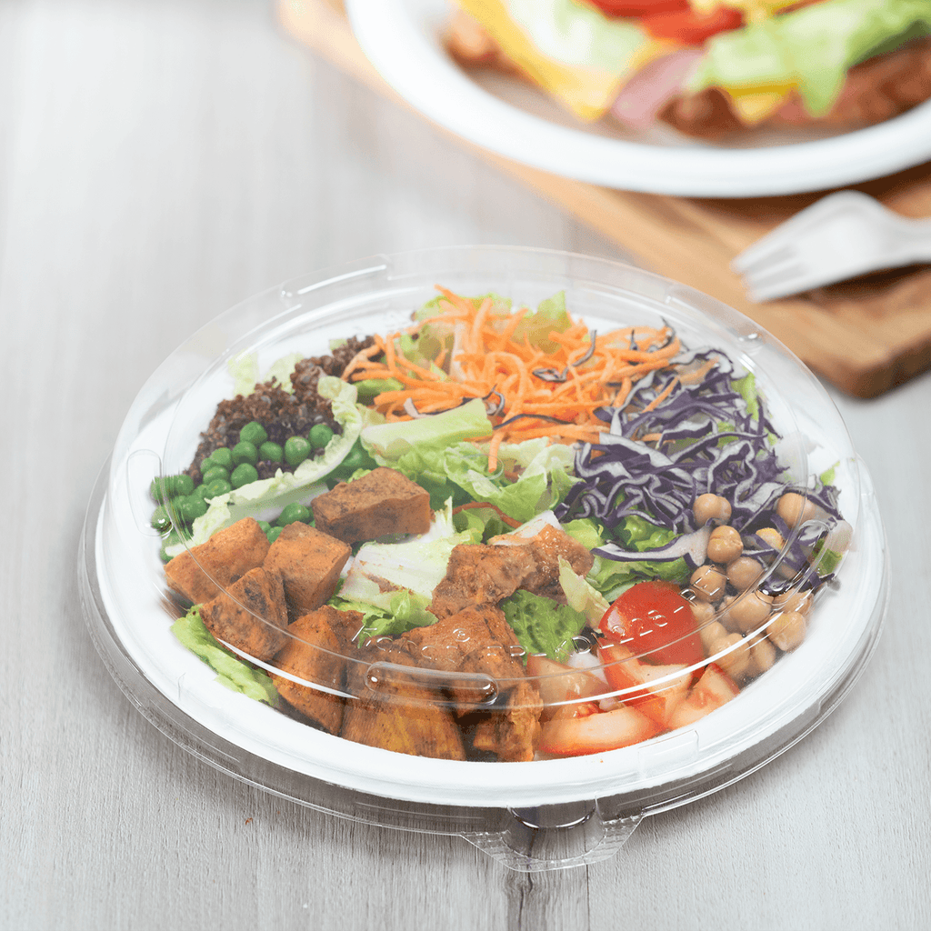 [200 ct] 9" Disposable Dome Lids for Molded Fiber Plates | PET