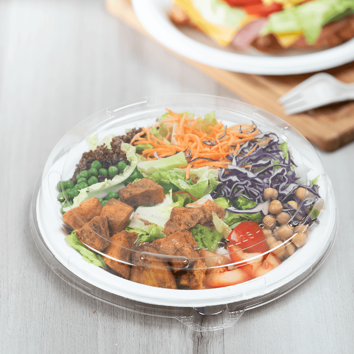[200 ct] 9" Disposable Dome Lids for Molded Fiber Plates | PET