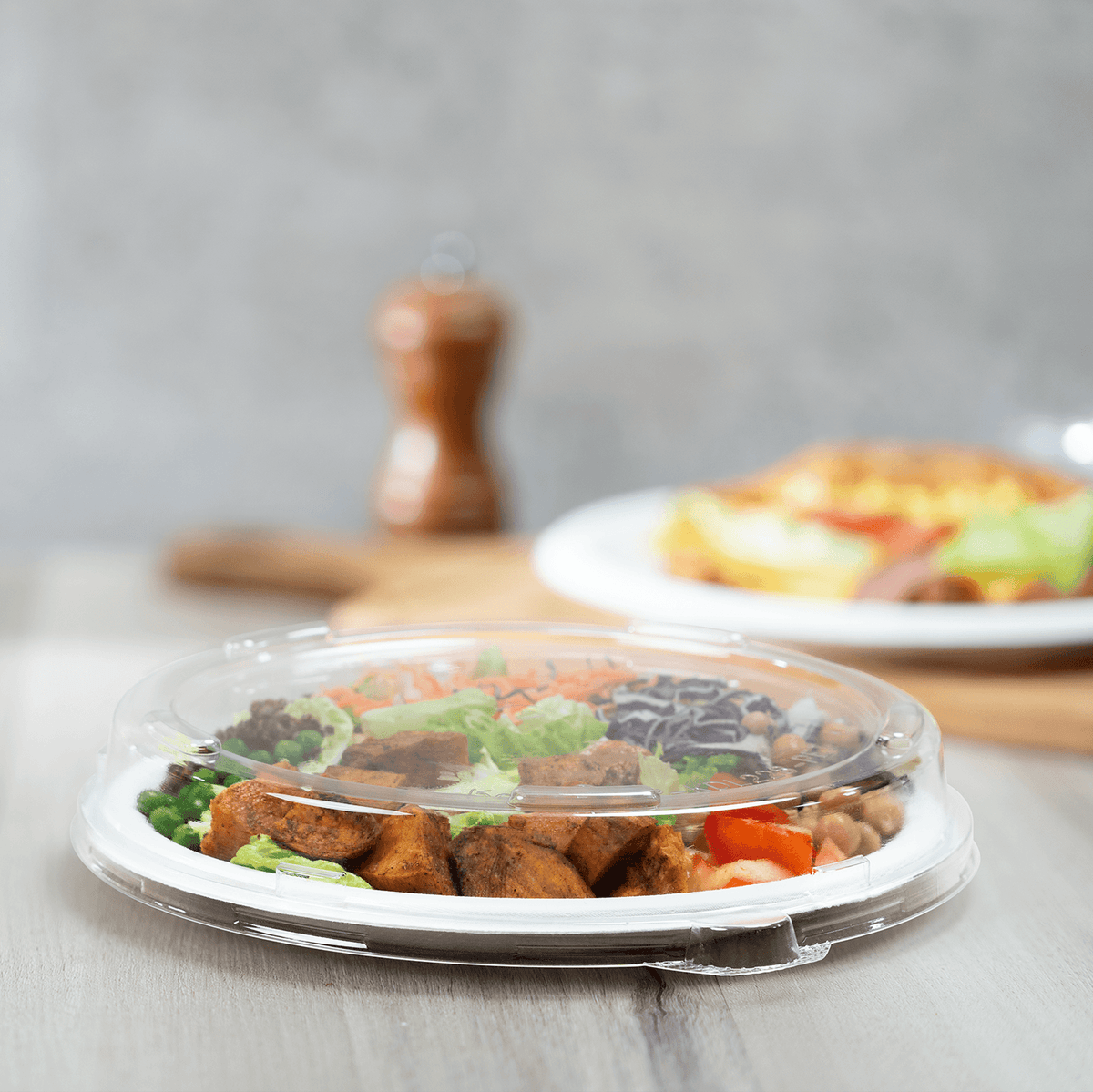 [200 ct] 9" Disposable Dome Lids for Molded Fiber Plates | PET