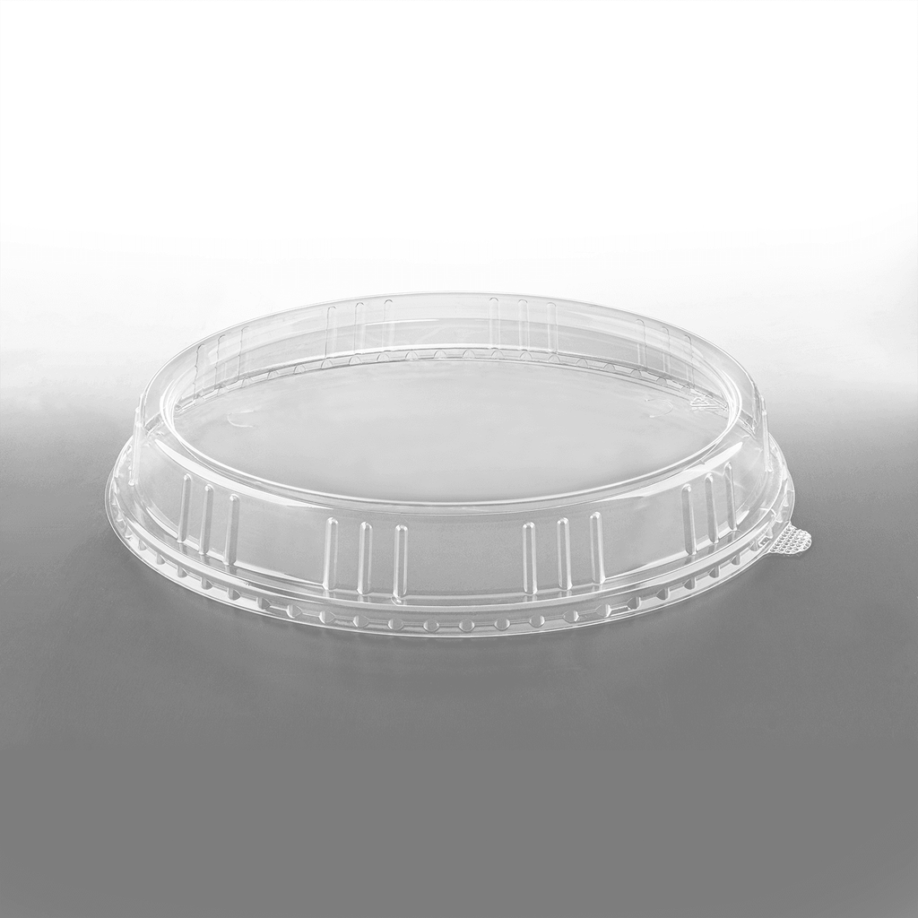 [200 ct] 12.5" x 10" Disposable Dome Lids for Oval Molded Fiber Plates | PET