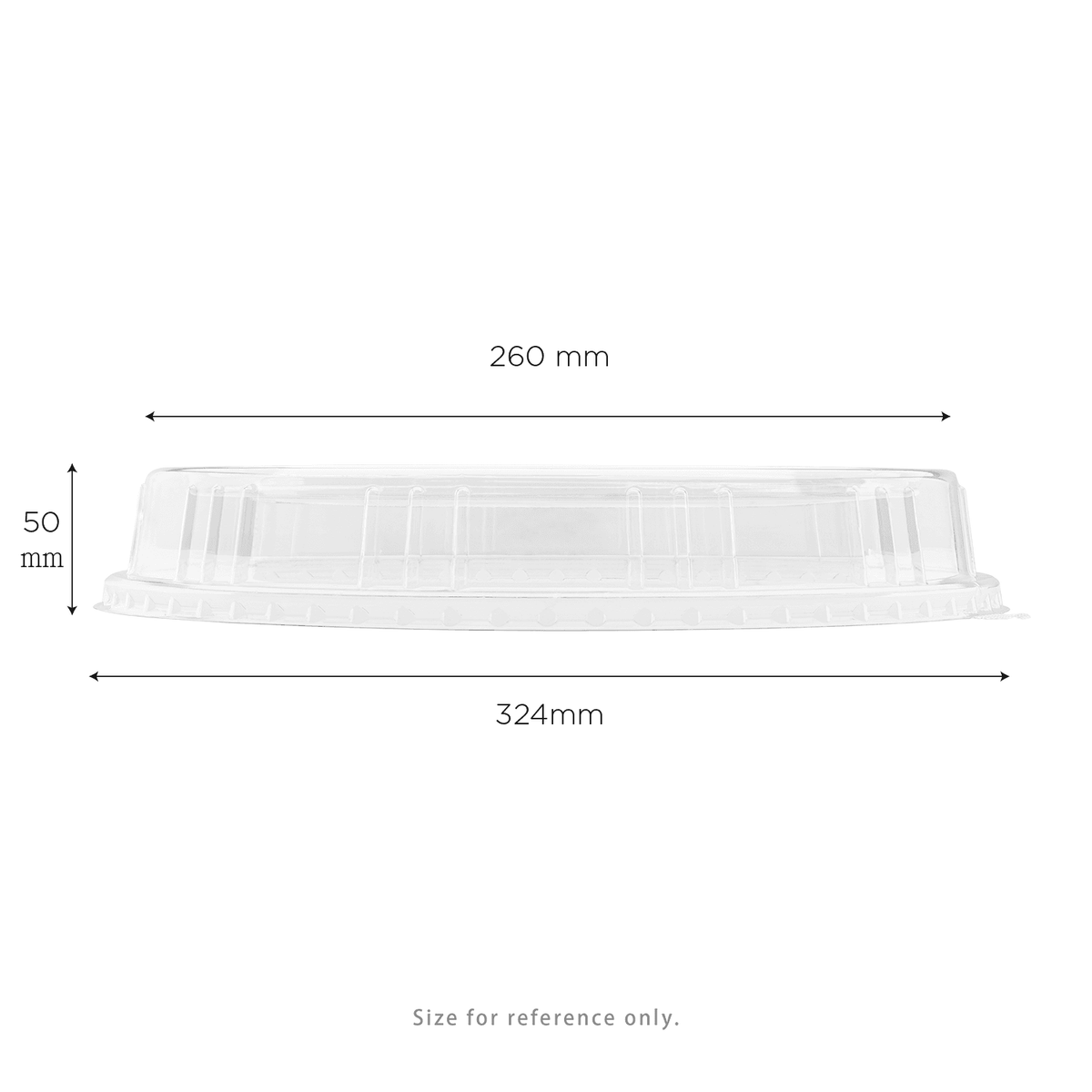 [200 ct] 12.5" x 10" Disposable Dome Lids for Oval Molded Fiber Plates | PET