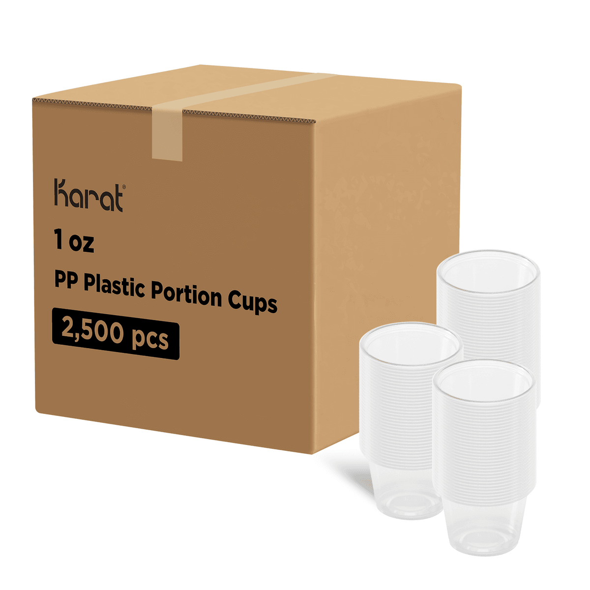 [2,500 ct] 1 oz Tall PP Plastic Portion Cups, Clear