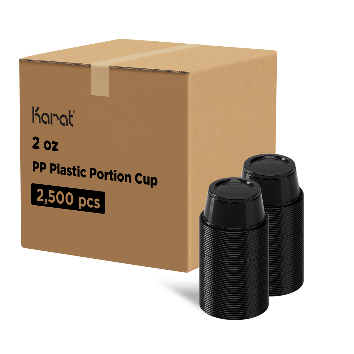 [2,500 ct] 2 oz PP Plastic Portion Cups, Black