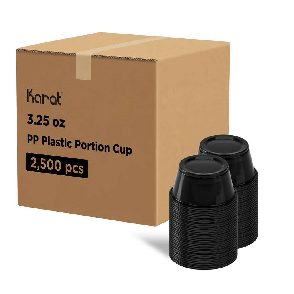 [2,500 ct] 3.25 oz PP Plastic Portion Cups, Black