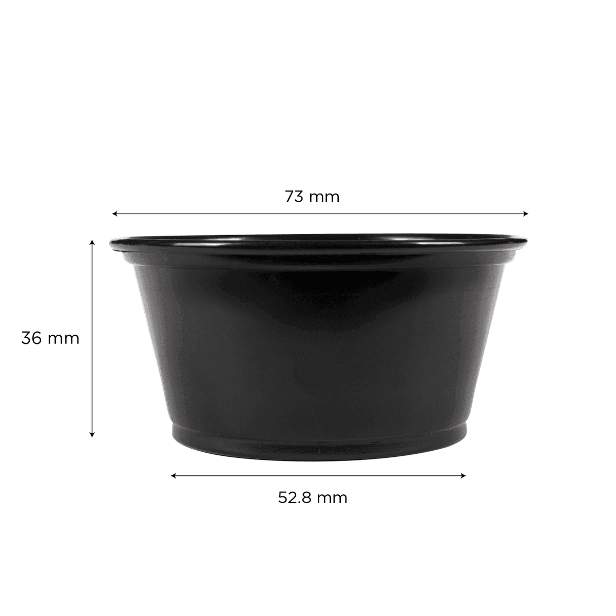 [2,500 ct] 3.25 oz PP Plastic Portion Cups, Black