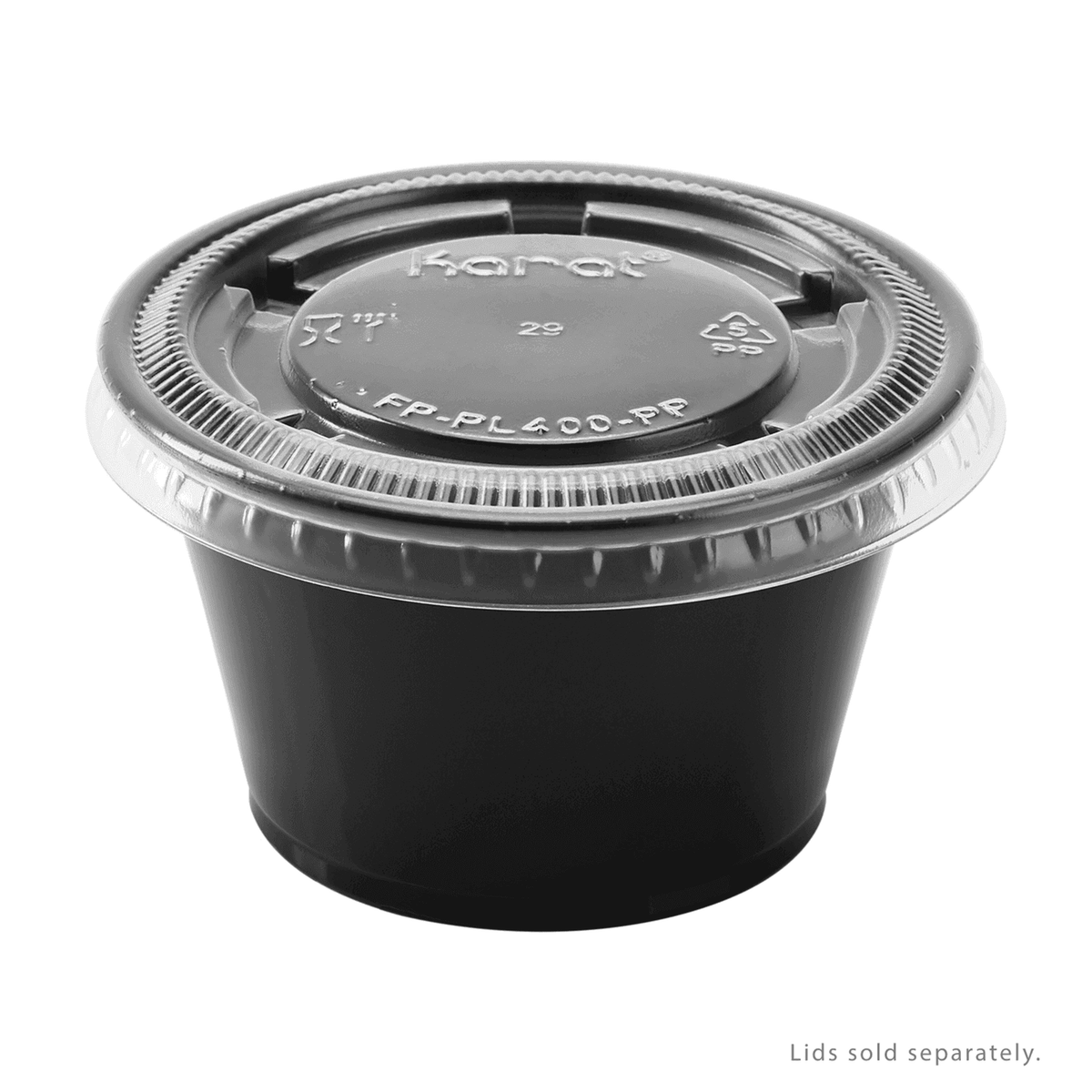 [2,500 ct] 4 oz PP Plastic Portion Cups, Black