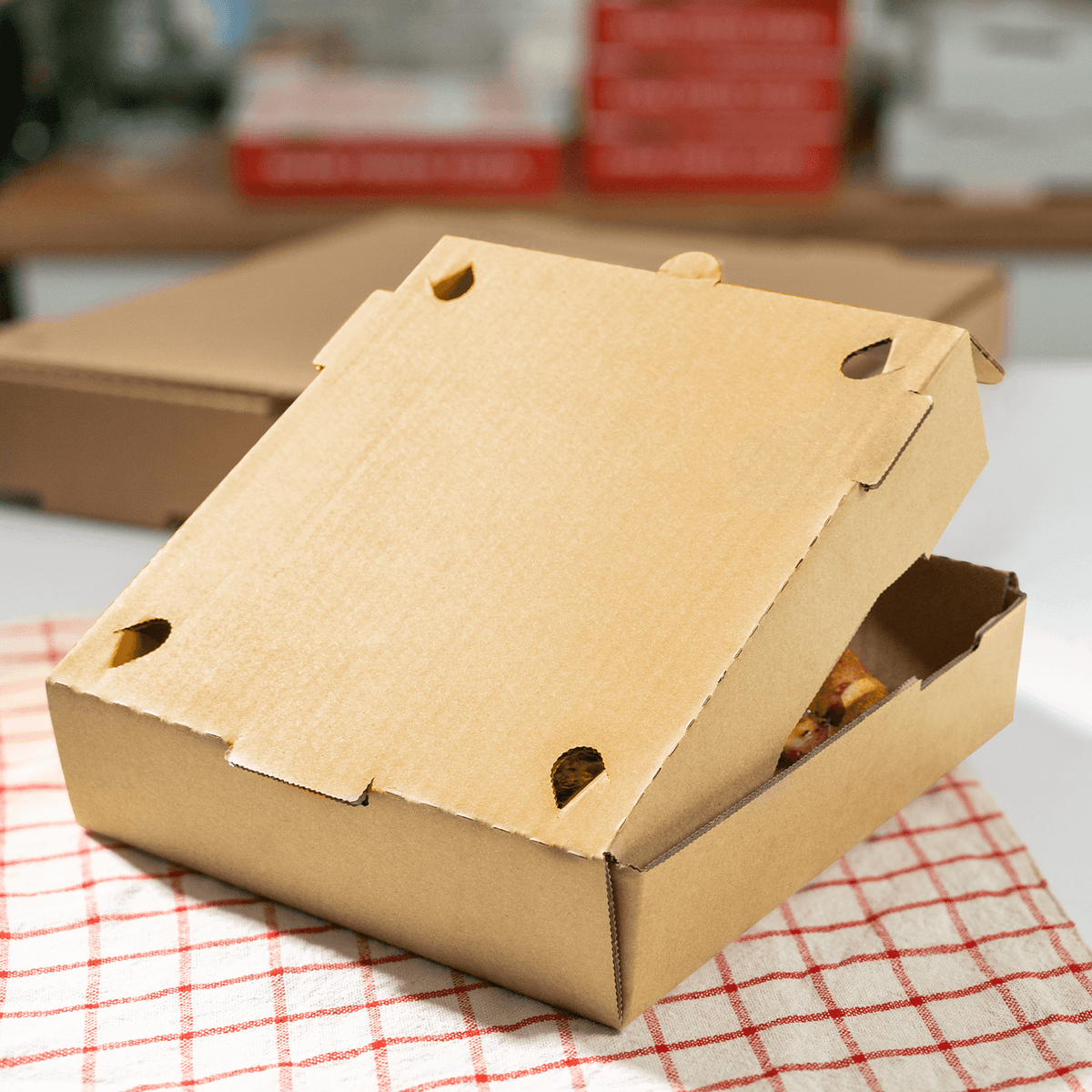[50 ct] Corrugated Pizza Box, 8''x8''x2'', Kraft