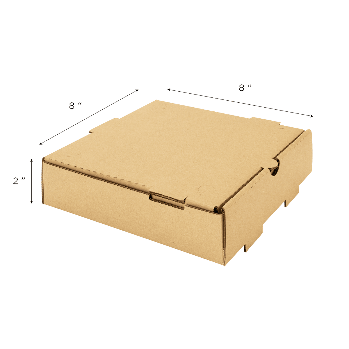 [50 ct] Corrugated Pizza Box, 8''x8''x2'', Kraft