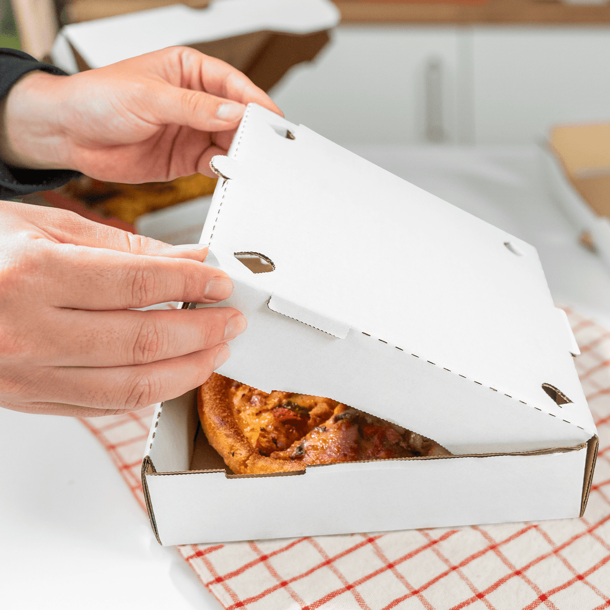 [50 ct] Corrugated Pizza Box, 8''x8''x2'', White