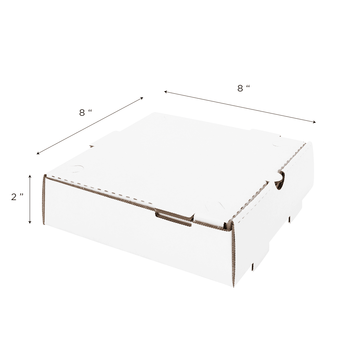 [50 ct] Corrugated Pizza Box, 8''x8''x2'', White
