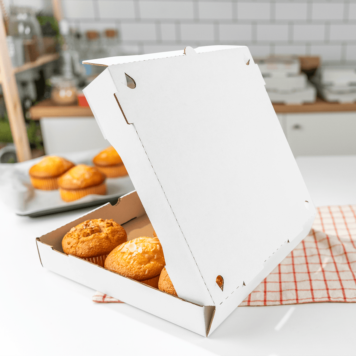 [50 ct] Corrugated Pizza Box, 12''x12''x2'', White