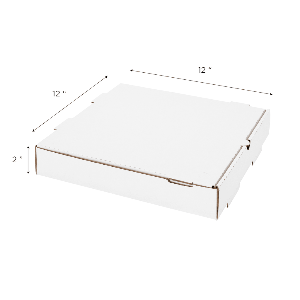 [50 ct] Corrugated Pizza Box, 12''x12''x2'', White